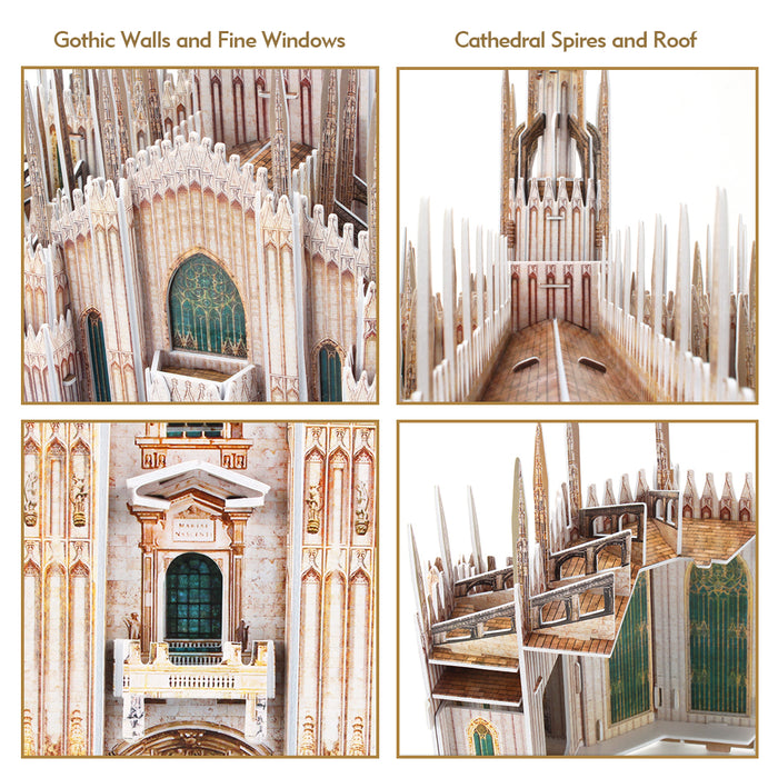 CubicFun 3D Italy Interesting Puzzles for Hobbies, Cathedral Architectures Church Building Model Kits Toys for Adults, Duomo di Milano, 251 Pieces