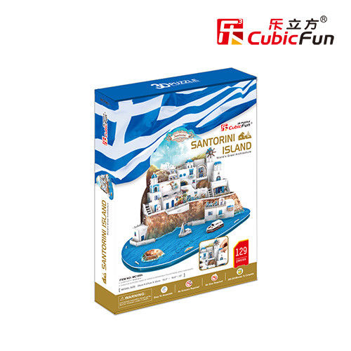 Santorini Island - (S.T.E.A.M) CubicFun 3D puzzle MC195h 129 pcs